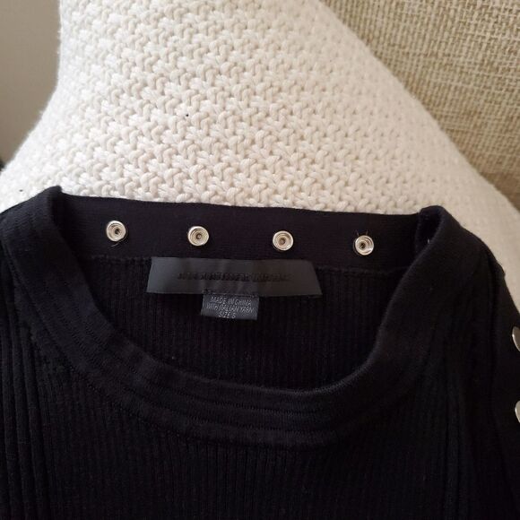 Alexander Wang Snap Button Studded Ribbed Sweater Dress size Small in Black - Picture 9 of 9